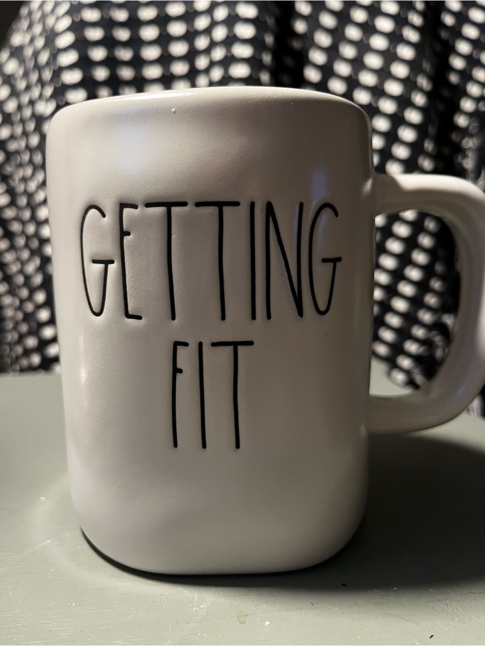 Getting Fit White Ceramic Mug - Rae Dunn - Picture 2 of 6